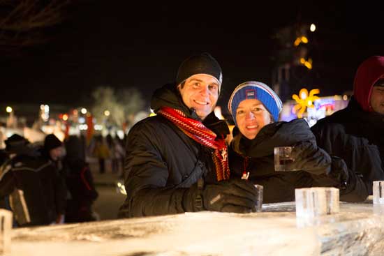 Staying warm at the Quebec Winter Carnival. Photo courtesy of Quebec City Tourism