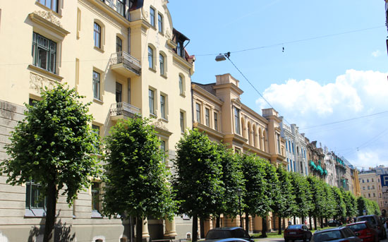 The historic center of Riga boasts one of the the largest collections of Art Nouveau buildings in Europe.