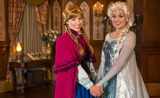 Anna and Elsa at Princess Fairy Tale Hall. Photo by Walt Disney World