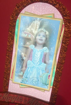 In the "Magic Mirror" little girls see their reflection dressed in Disney princess dresses. 