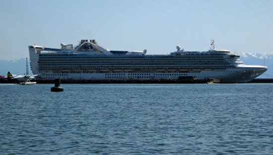 The ship docks at many different ports.