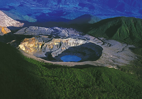 Viewing volcanoes is popular in Costa Rica.