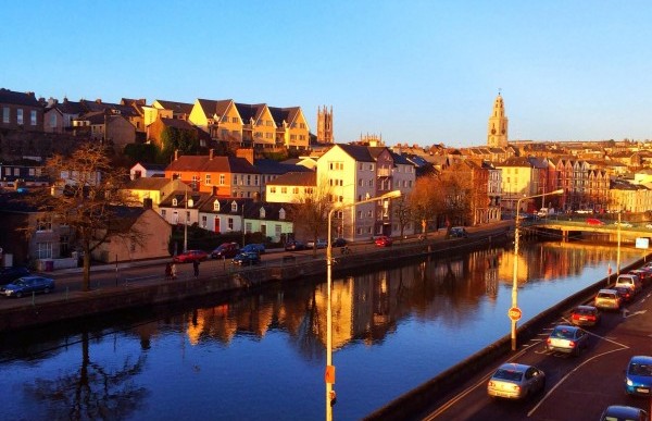 The Cork Shandon Tower can be seen from a distance.