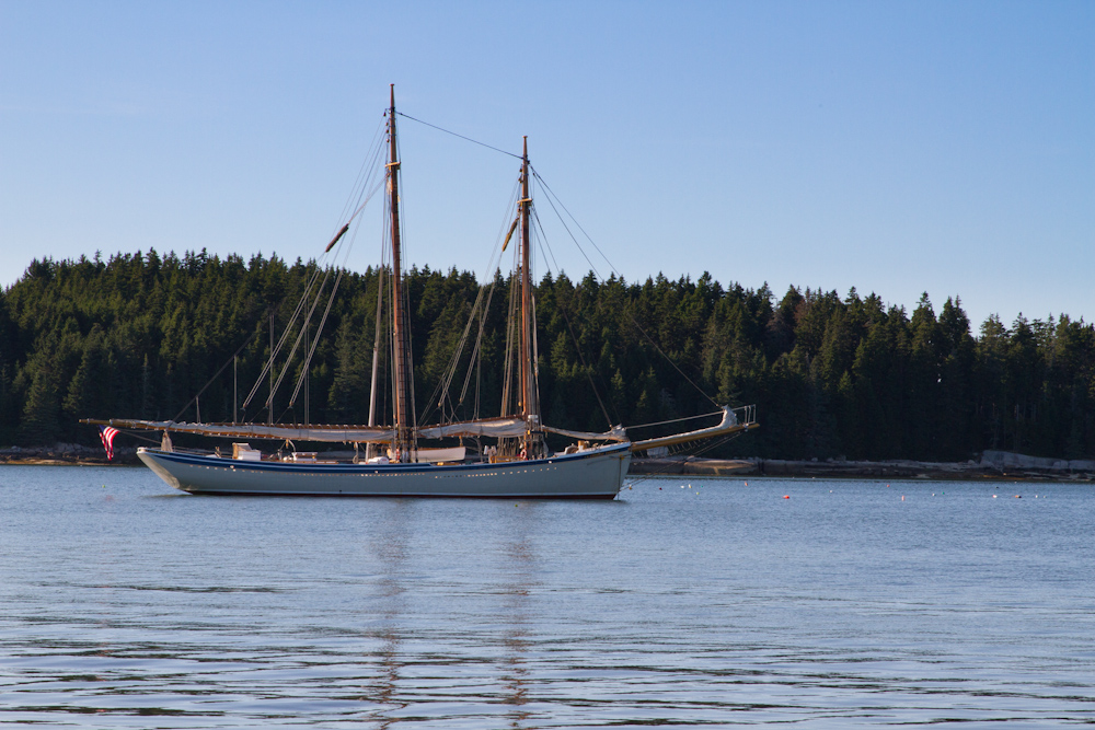 American Eagle at anchor. Photo by Ben Rader