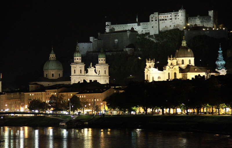 Salzburg at night. Photo by Benjamin Rader