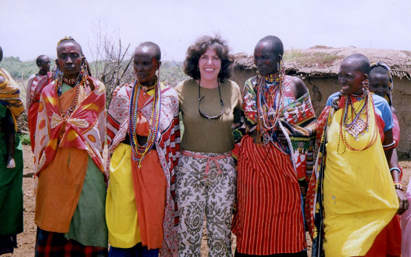 The author meeting with locals in Kenya. Photo courtesy Irene Middleman Thomas