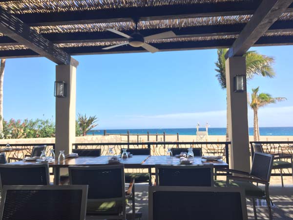 Beachside dining at Hyatt Ziva Los Cabos. Photo by Janna Graber