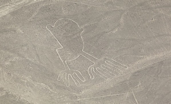 Nazca Desert in Peru is famous for its mysterious huge drawings.