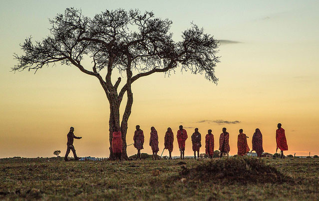 Travel Kenya - Maasai warriors at sunset in Kenya. Flickr/jeaneeem 