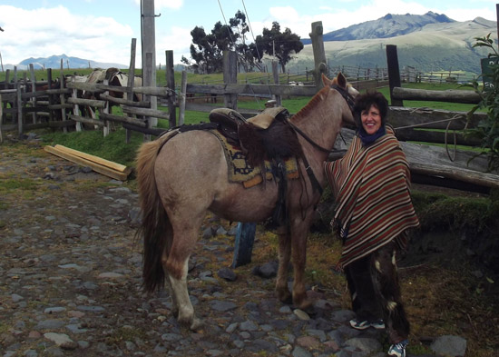 The author gets ready for her Highlands horseback ride at El Poremor. Photo courtesy Irene Middleman Thomas