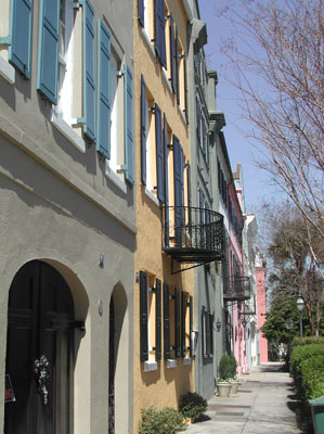 Walking along the streets of Charleston.