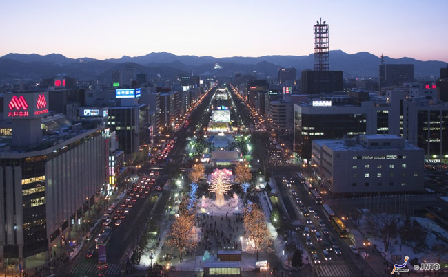 Hokkaido at night. Photo by Japan National Tourism 