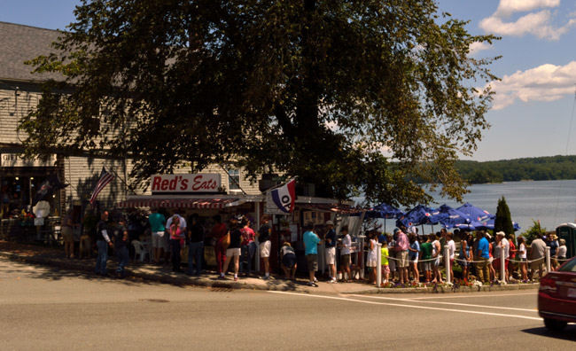 The line for lobster roll at Red’s Eats in Wiscasset