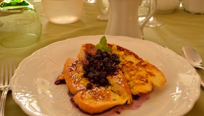 Blueberry Lemon French Toast for breakfast at the Hawthorn House