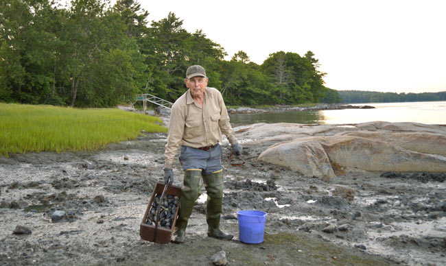 Ernest is an 82-year-old local clam digger. Photo by Irene Middleman Thomas