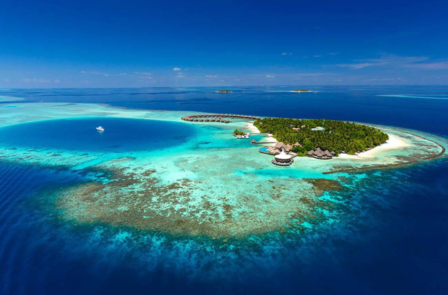 Baros Maldives from the air. Photo courtesy Baros