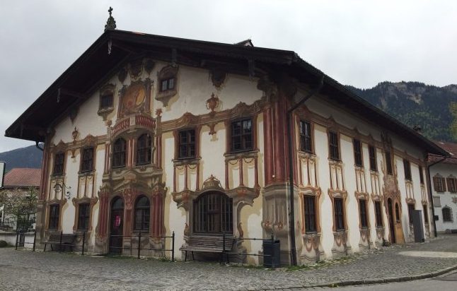 Oberammergau is known for the Lüftlmalerei (wall frescoes that tell a story) on many of its homes. Photo by Janna Graber