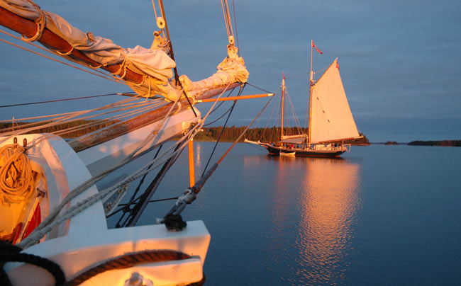 The windjammer Mary Day at anchor. Photo by Captain Jen Martin 