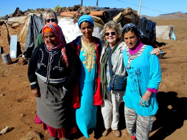 Author Carol Bowman meets with a group of Bedouin women who never get the opportunity to partake in a social gathering at a Moroccan Men's Café. Photo by Carol L. Bowman