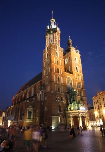 St. Mary’s Church on the Market Square at nightfall. Photo by Richard Varr