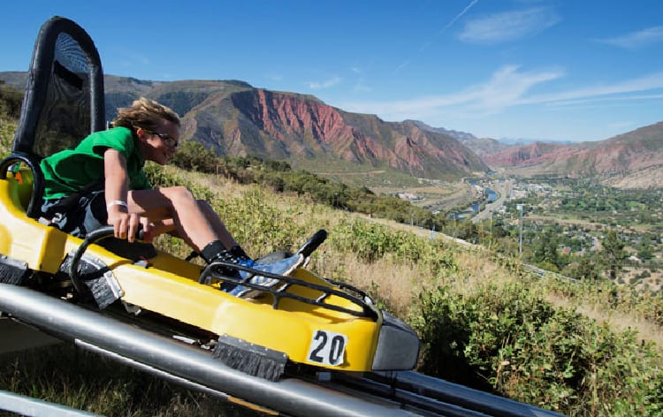 Soaring down the alpine coaster at Glenwood Caverns Adventure Park. Photo by Jack Affleck