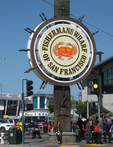 With its many alluring tourist options, Fisherman’s Wharf is an iconic San Francisco attraction where crab vendors purvey walk-away crab and shrimp cocktails. Photo by Pat Woods