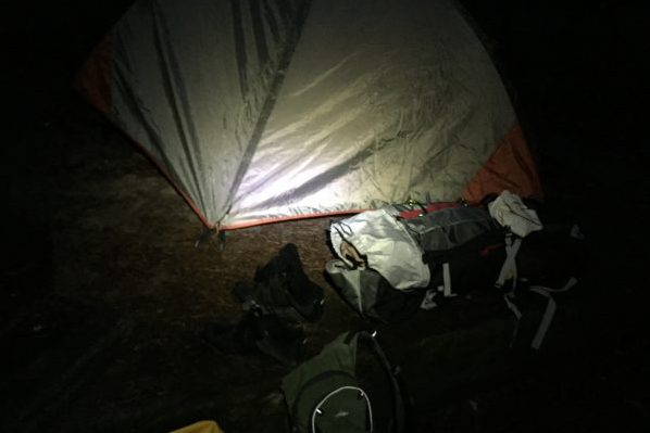 My first night camping alone I set up camp in the dark and went to bed.