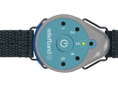 The Reliefband uses a technique called neuromodulation, which uses the body’s natural neural pathways to block the waves of nausea produced by the stomach.
