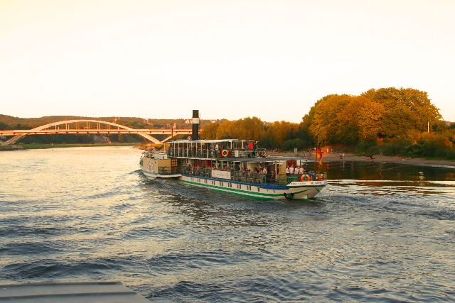 Elbe river steamship in Dresden