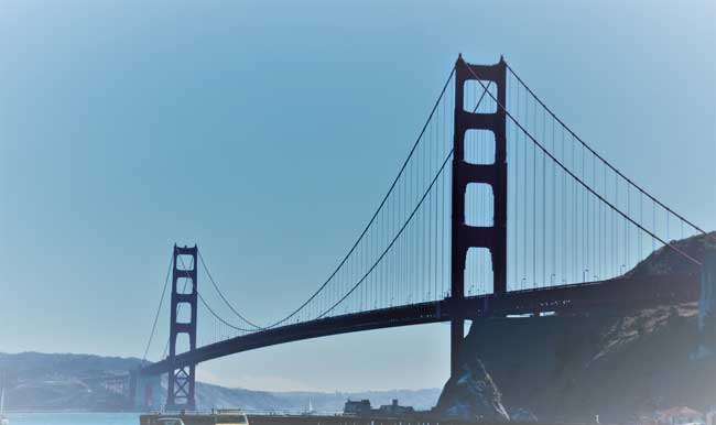 The Golden Gate Bridge in San Francisco, California. Photo by Jim Pond