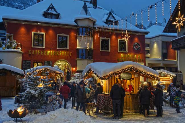 The Christmas market in the village of St. Wolfgang, Austria. Photo by Austria Tourist Office