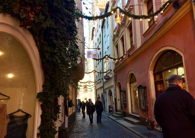 Walking through the Old Town in Regensburg, Germany. Photo by Janna Graber