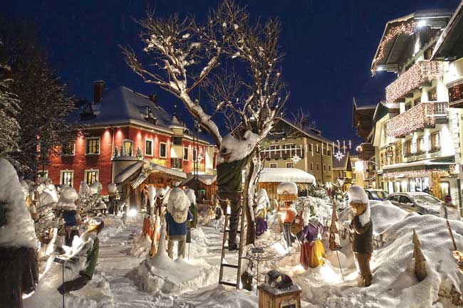 Snow-covered nativity in St. Wolfgang. Photo by Austria Tourist Office