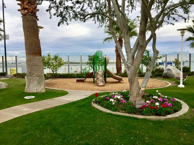 Outdoor terminal at Palm Springs Airport