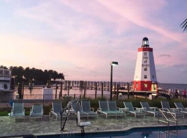 View from the deck at the Lighthouse Grill at Faro Blanco Resort & Marina in the Florida Keys. Photo by Janna Graber
