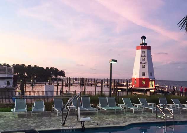 View from the deck at the Lighthouse Grill at Faro Blanco Resort & Marina in the Florida Keys. Photo by Janna Graber