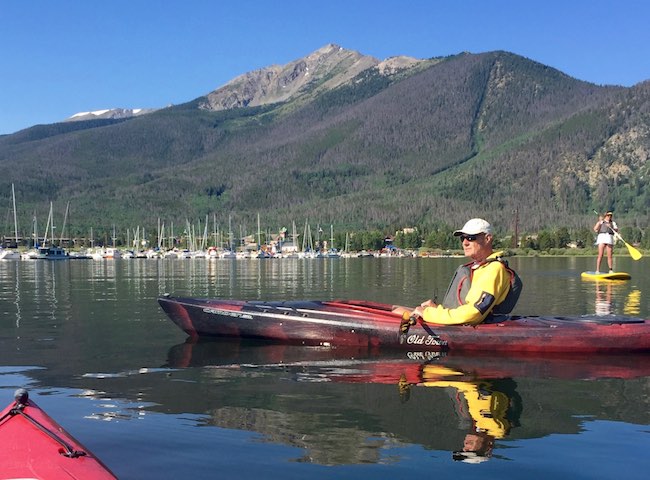 Kayaking on Lake Dillon from Frisco Bay Marina, photo by Claudia Carbone