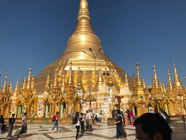 Myanmar Travel. The Shwedagon Pagoda in Myanmar. Photo by Sherrill Bodine