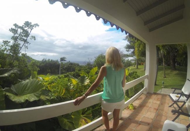 Beautiful view from my cottage at Montpelier Plantation in Nevis. Photo courtesy Janna Graber