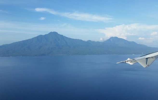 Sea & Sun Resort - View of Camiguin Island from the plane. Photo by Wenche Thorkildsen 