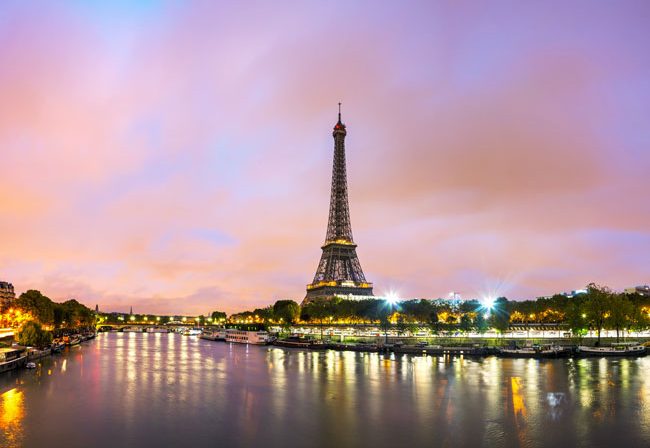 Romantic travel in Paris, France