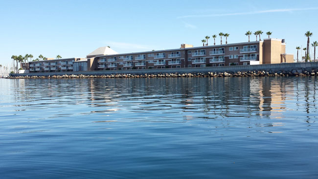 The Portofino Resort and Hotel has ocean and marina view rooms with balconies. Photo by Carrie Dow