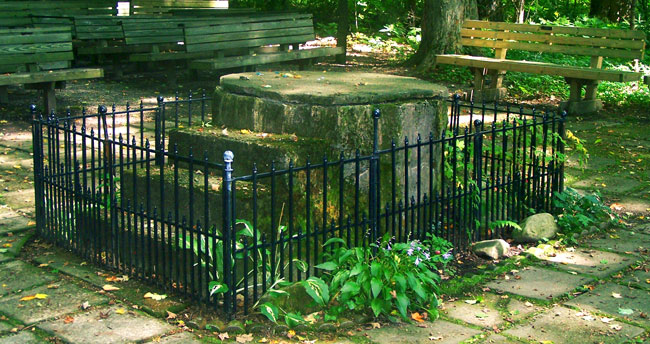 “Inspiration Stump” is a popular spot in Lily Dale where registered mediums give spirit messages to the audience twice a day. 