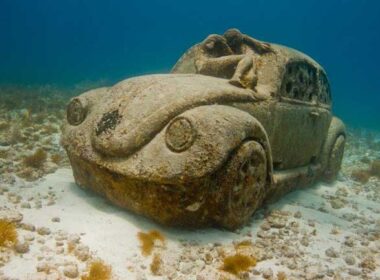Best unusual museums - "Thing Blue," an exhibit at Museo Subacuatico de Arte near Cancun, Mexico. Photo by Jason de Caires Taylor