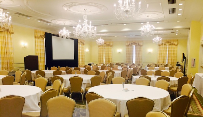 Chancellor's Ballroom with Swarovski Crystal chandeliers. Photo by Claudia Carbone