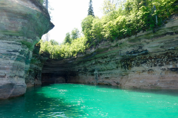 Beautiful teal water at the Pictured Rocks National Lakeshore. Photo by Kelsey Dean