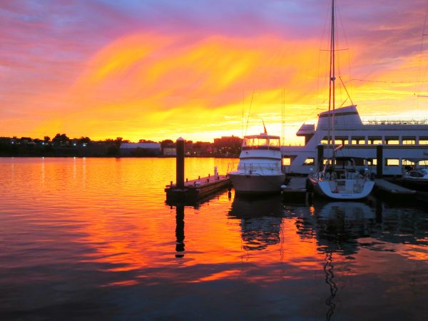 The sunrise over the marina. Photo by Frank Hosek