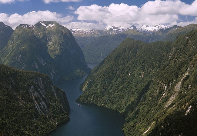 Travel in New Zealand with New Zealand In Depth includes a cruise on Doubtful Sound in Fiordland National Park. Photo by Real Journeys