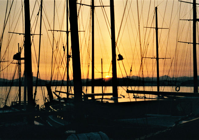 Sunset over the harbor in Bodrum, Turkey. Photo by Rich Grant