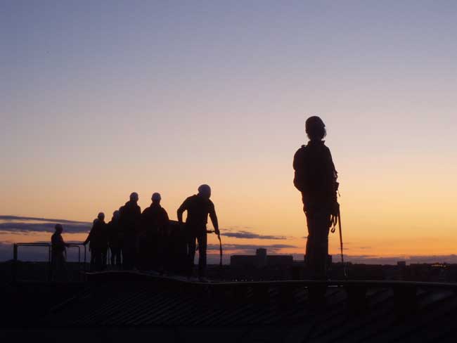 Rooftop tours Stockholm. Photo by Takvandring Sverige AB